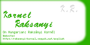 kornel raksanyi business card